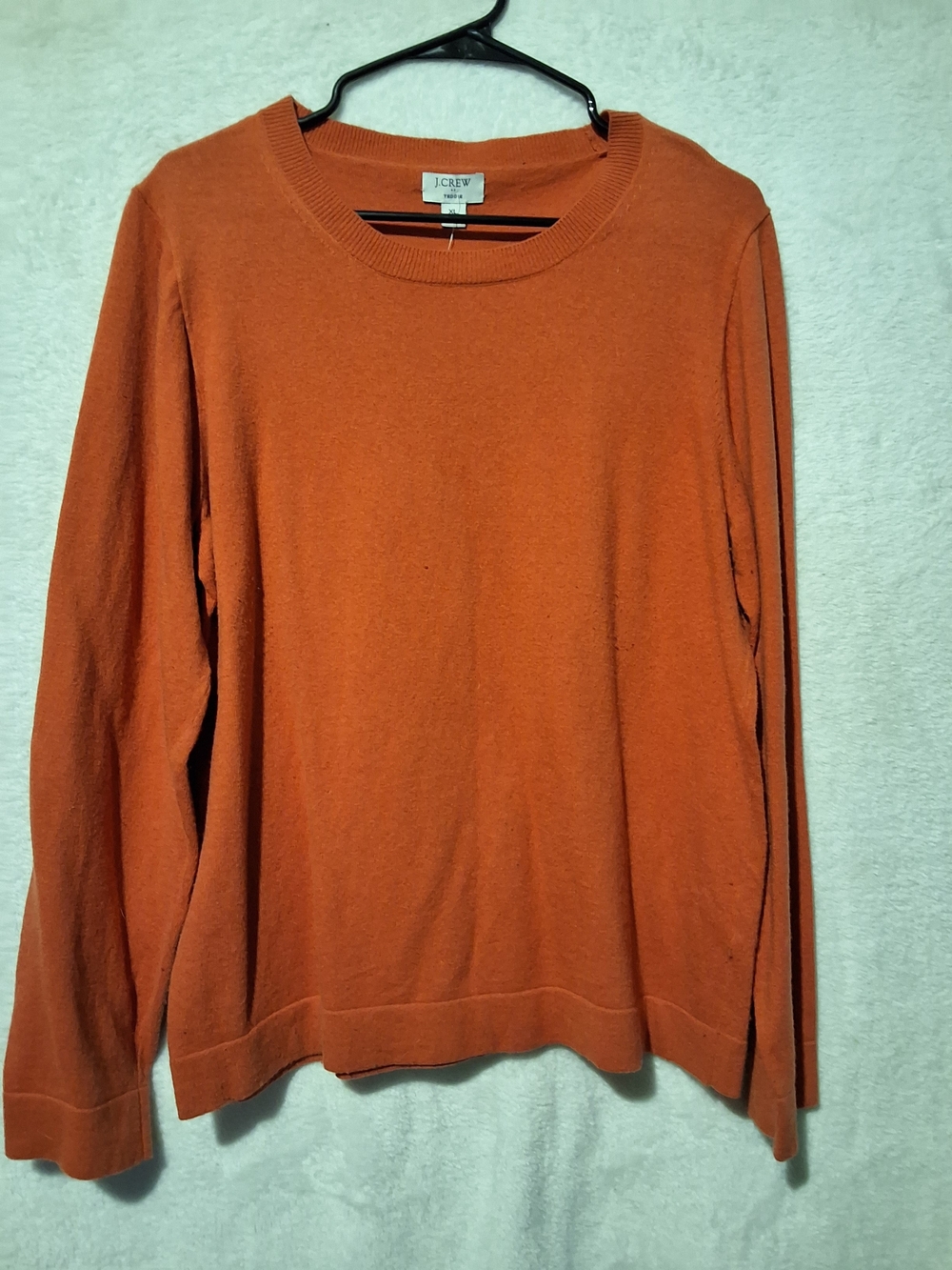 J.Crew Cozy Crewneck Teddie Sweater in Burnt Orange